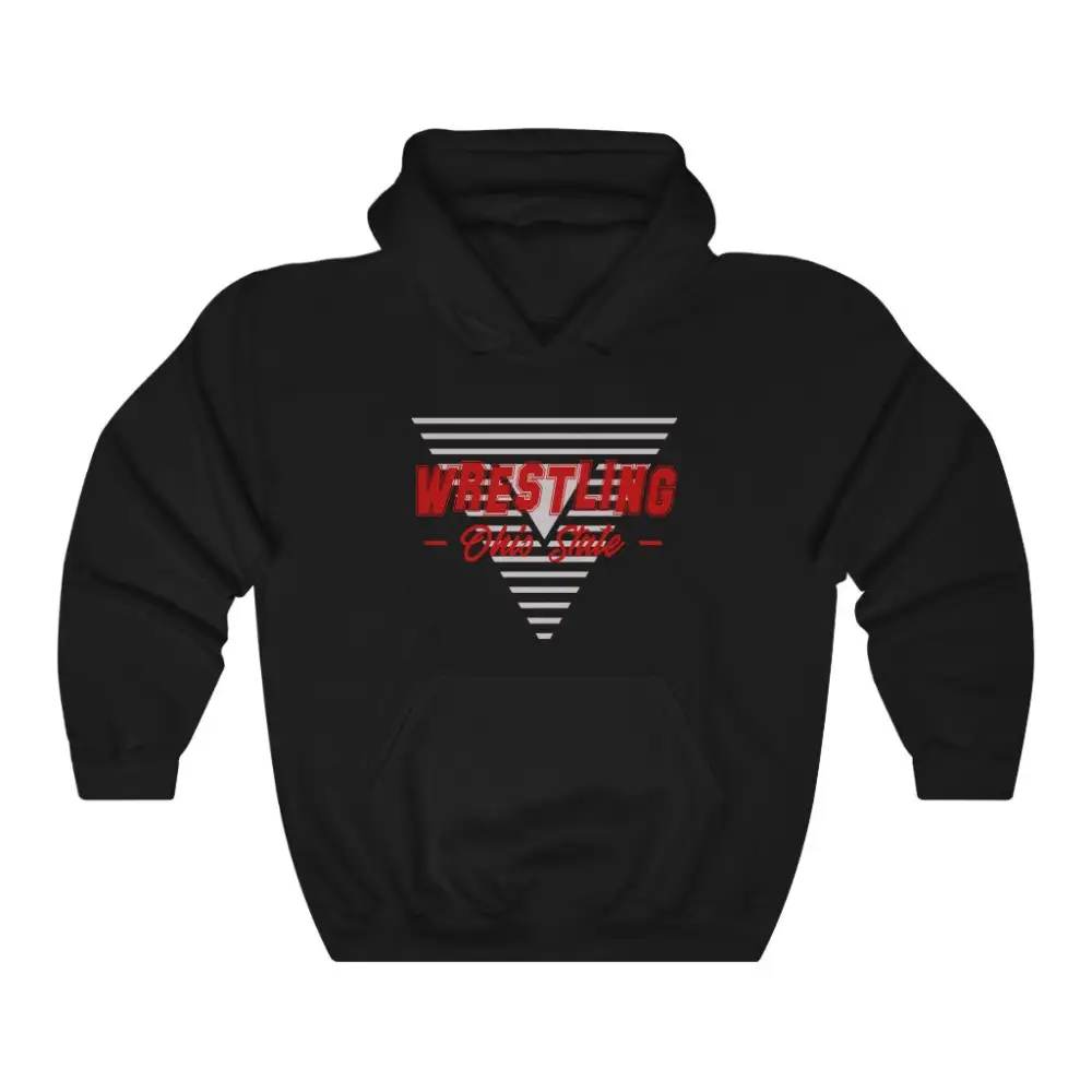 Relaxed Triangle Emblem Wrestling Graphic Pullover Hoodie