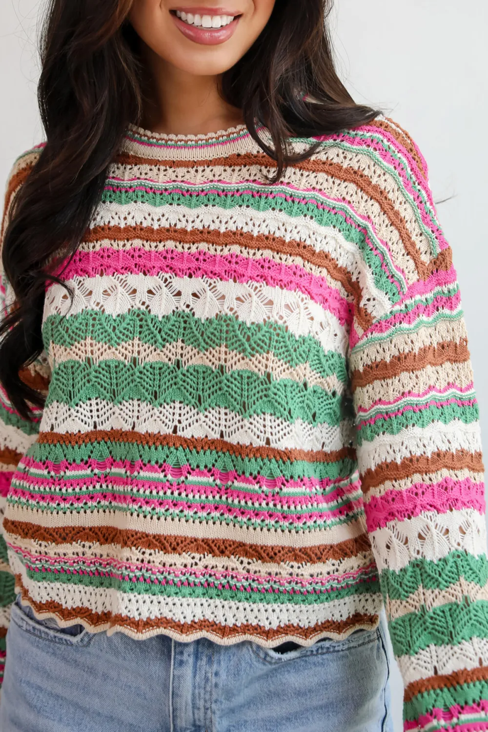 Multi Crochet Knit Top