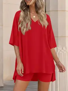 Relaxed Everyday Shirt and Shorts Matching Set