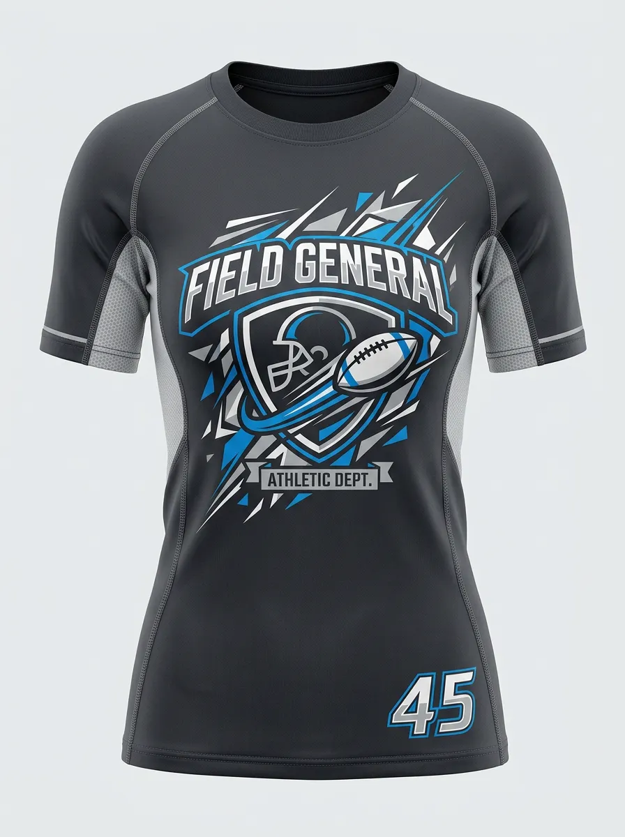 Women's American Football Field General Helmet Printed Athletic Top