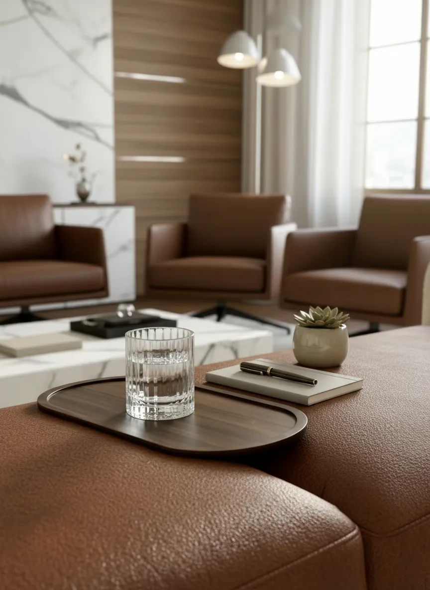 Elm Sofa Tray Dark Brown