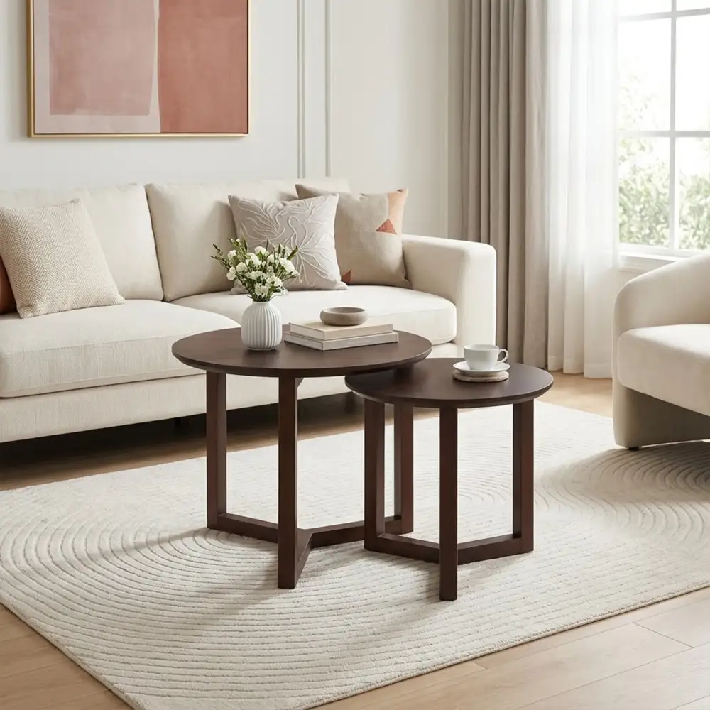 Coordinated Round Coffee Table Set