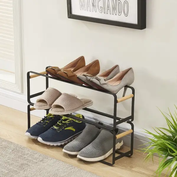 Black Stackable Shoe Rack