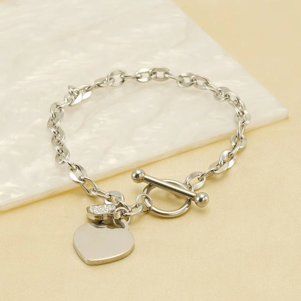 Heart Metal Charm Bracelet