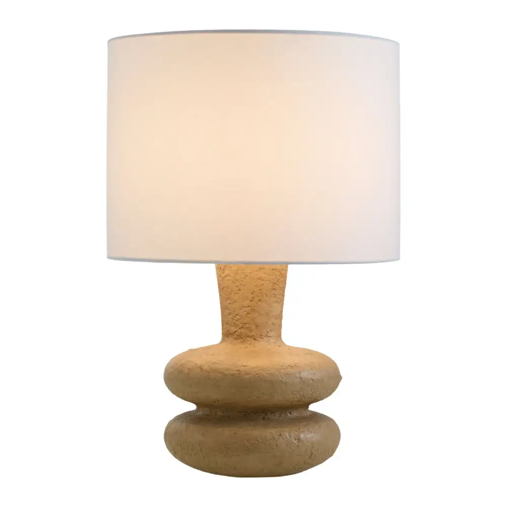Refined Drum Linen Table Lamp