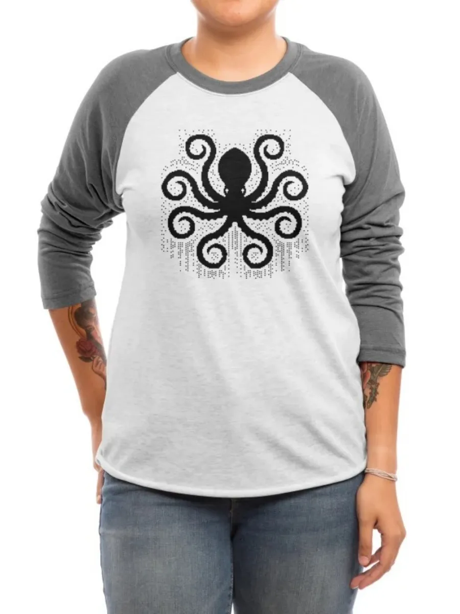 Retro Octopus Raglan Sleeve T-Shirt