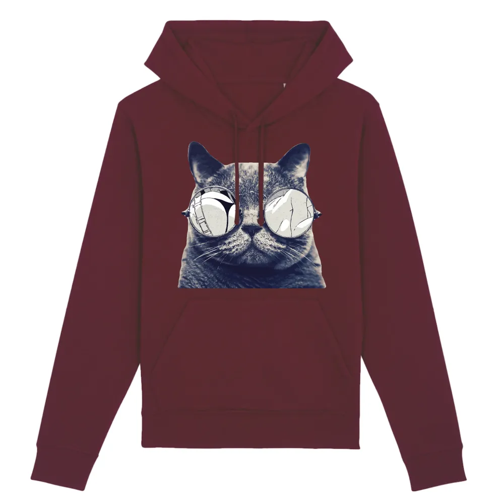 Glasses Cat Graphic Pullover Hoodie