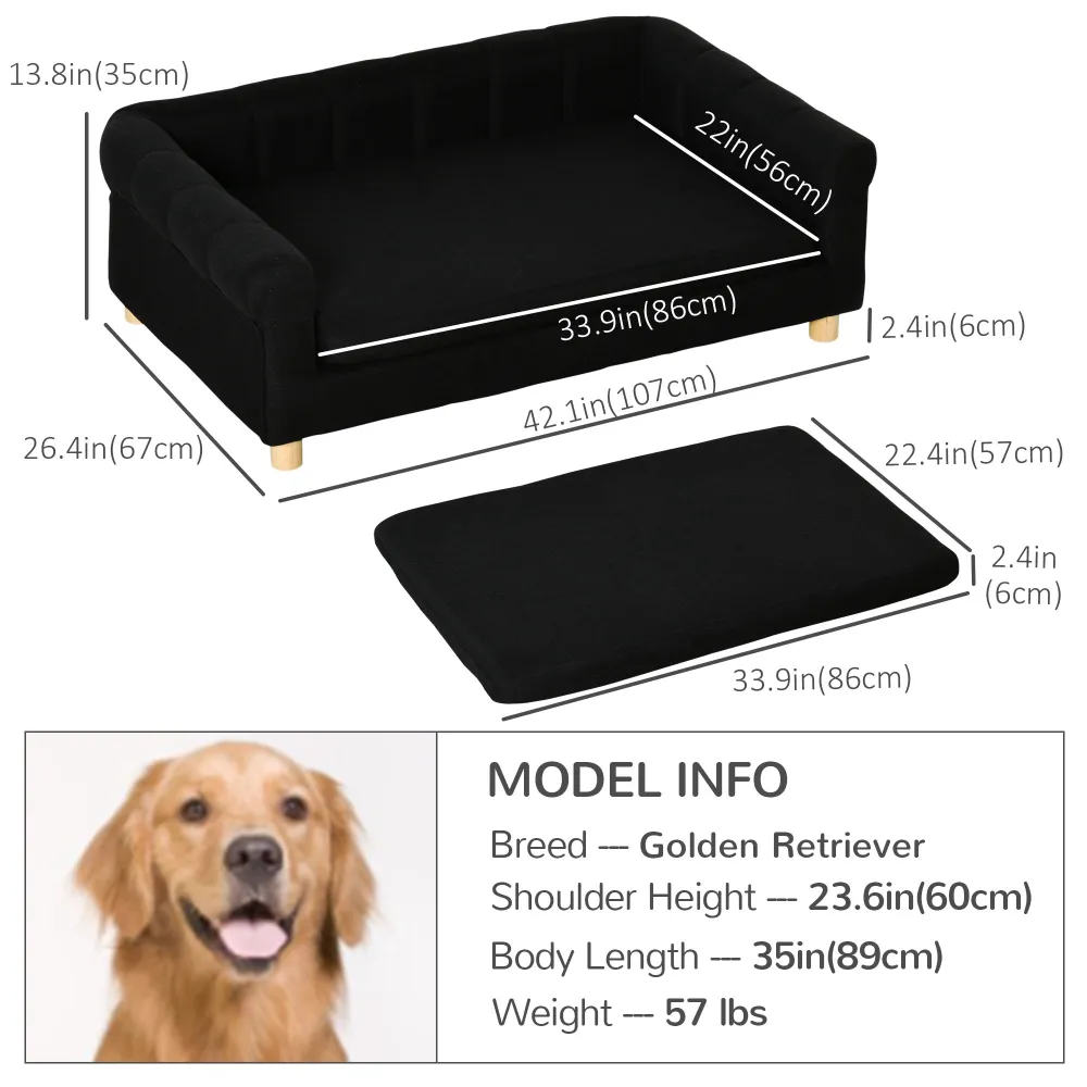 Sofa-Style Dog Bed for Large Dogs, Pet Furniture for Comfortable Lounging