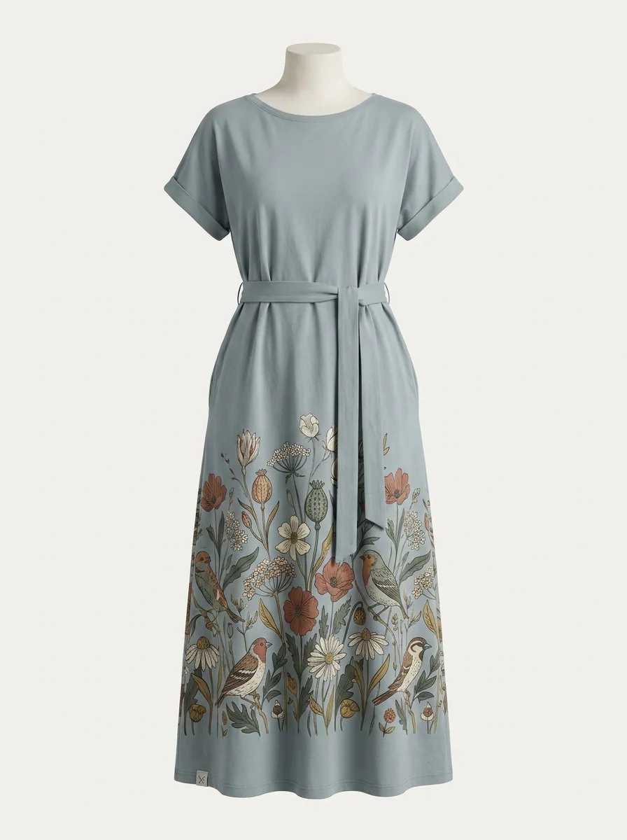 Nature Lover Bird And Wildflower Dress