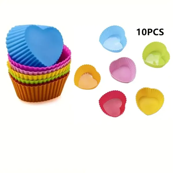 Mold Round Heart Shape Muffin Cupcake Baking Molds