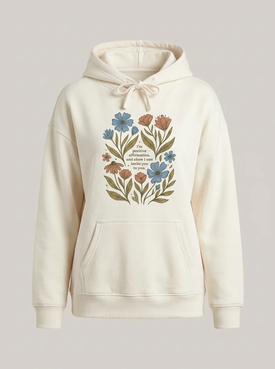 Positive Affirmation Floral Bouquet Hoodie