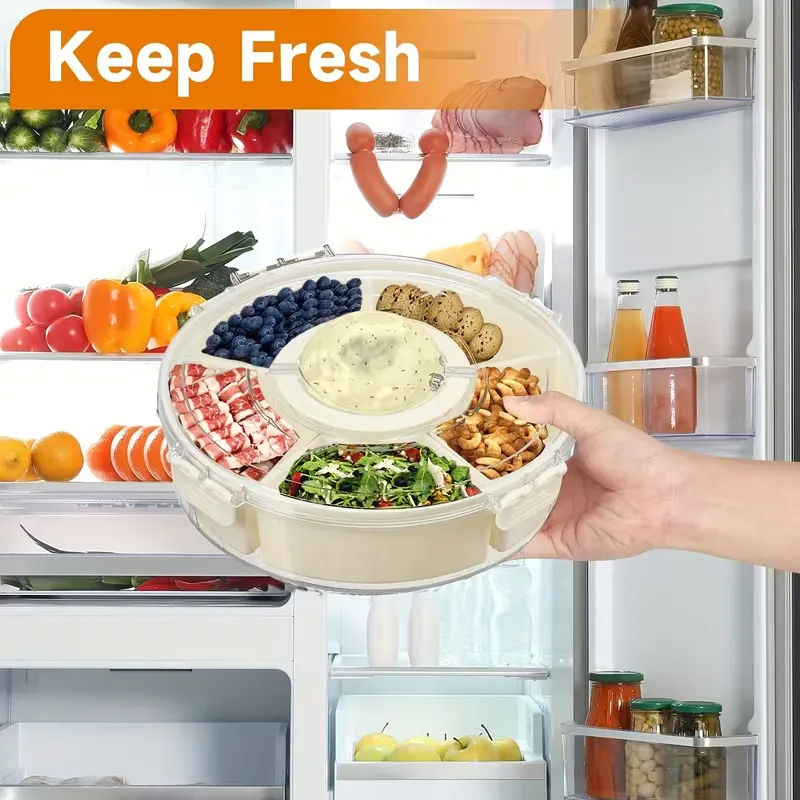 Round Multi-Compartment Spice Tray