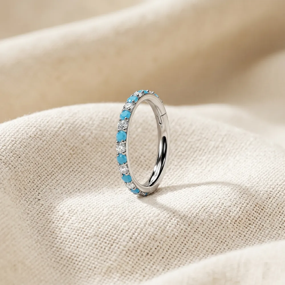 Curved Titanium Hinged Hoop Ring