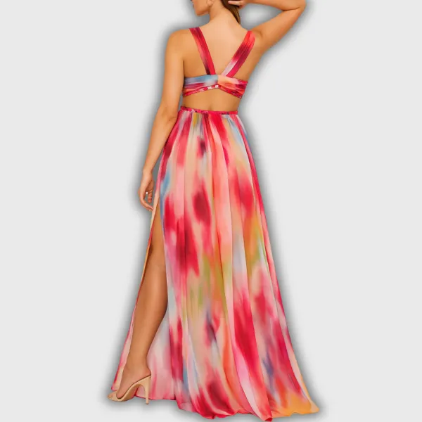 Printed Flowing Maxi Dress