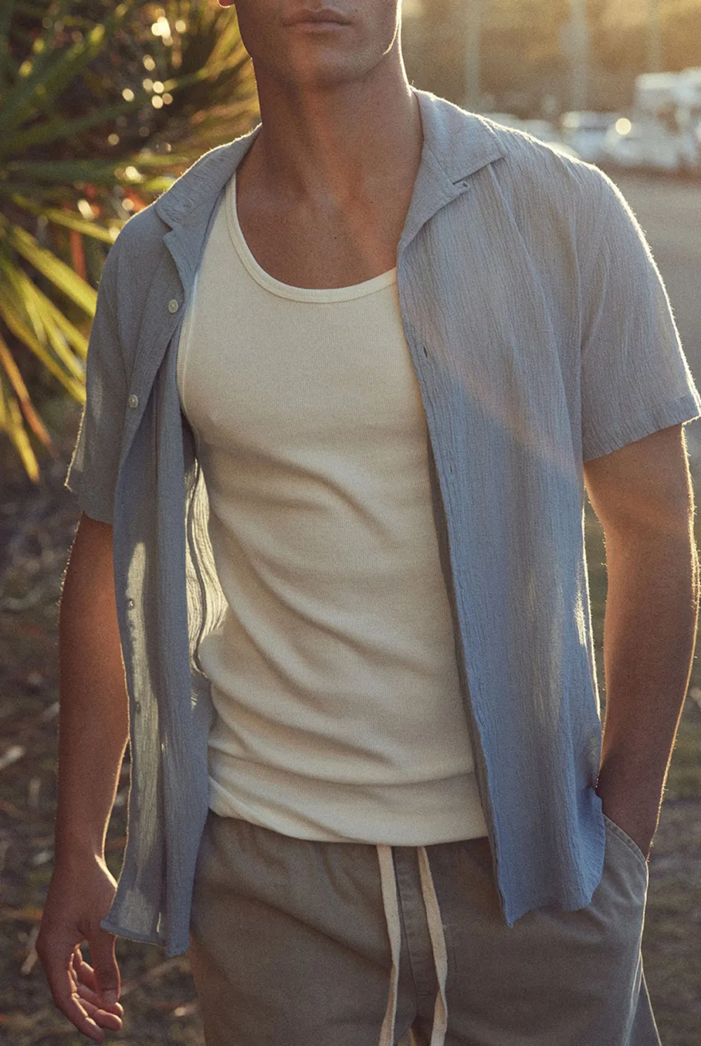 Casual Short Sleeve Shirt- Peach