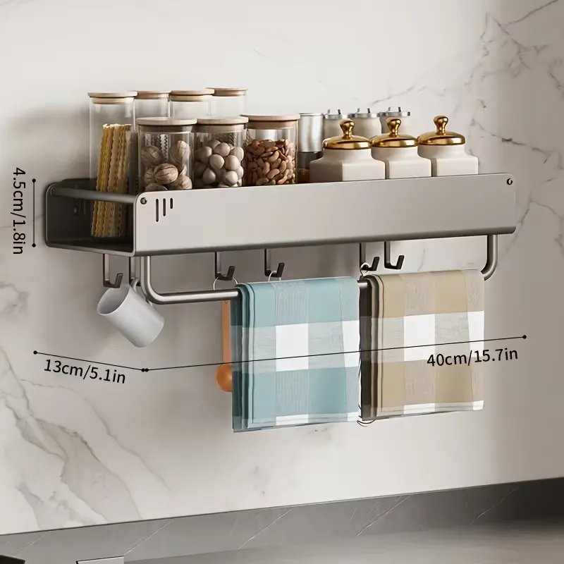 Practical Wall-Mounted Kitchen Shelf