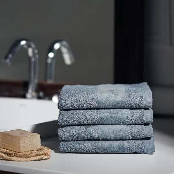 Indigo Cotton Face Towel Set