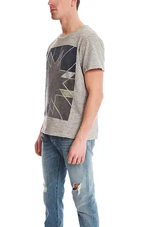 Textured Cotton Distressed Washed T-Shirt