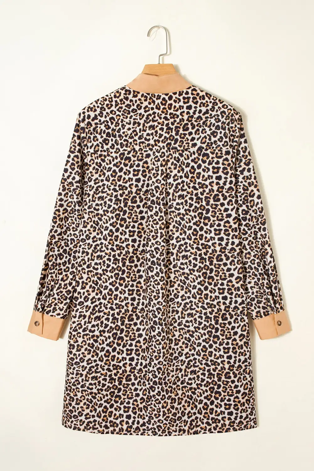 Softly Styled Striped Animal Print Button Front Mini Dress