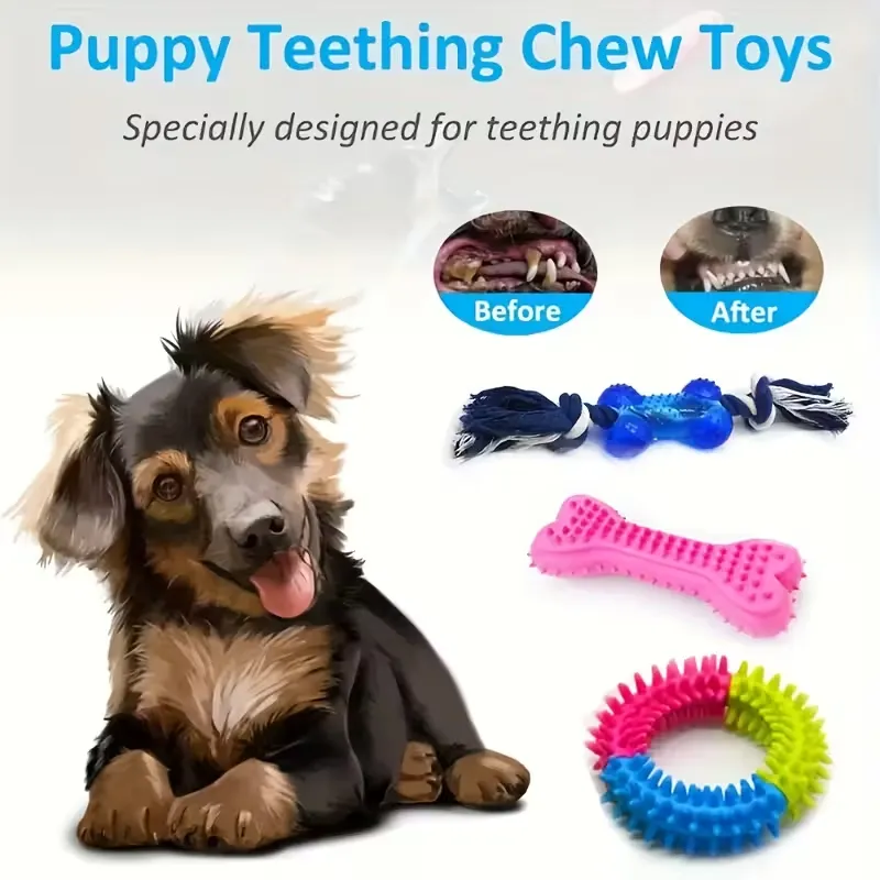 15pcs Durable Dog Chew Toy Set