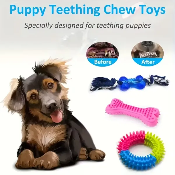 15pcs Durable Dog Chew Toy Set