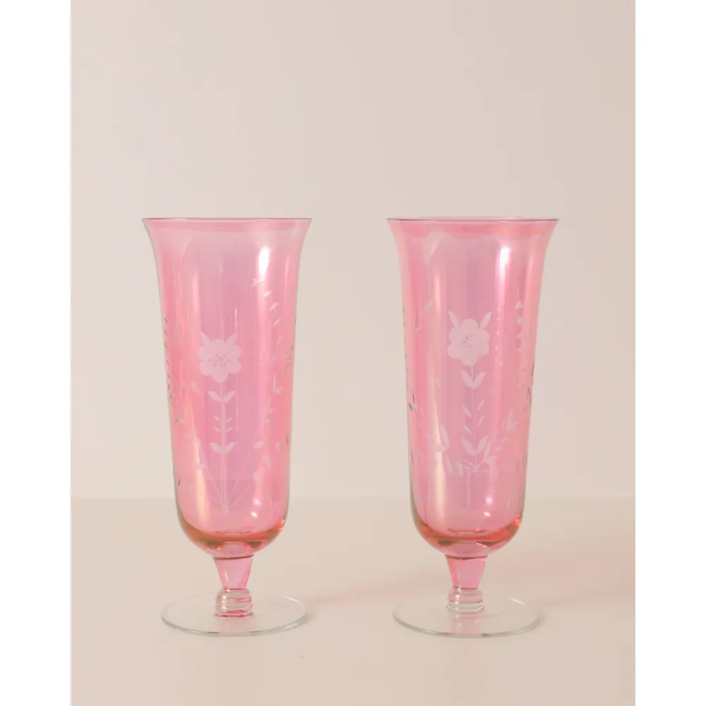 Etched Glass Vase