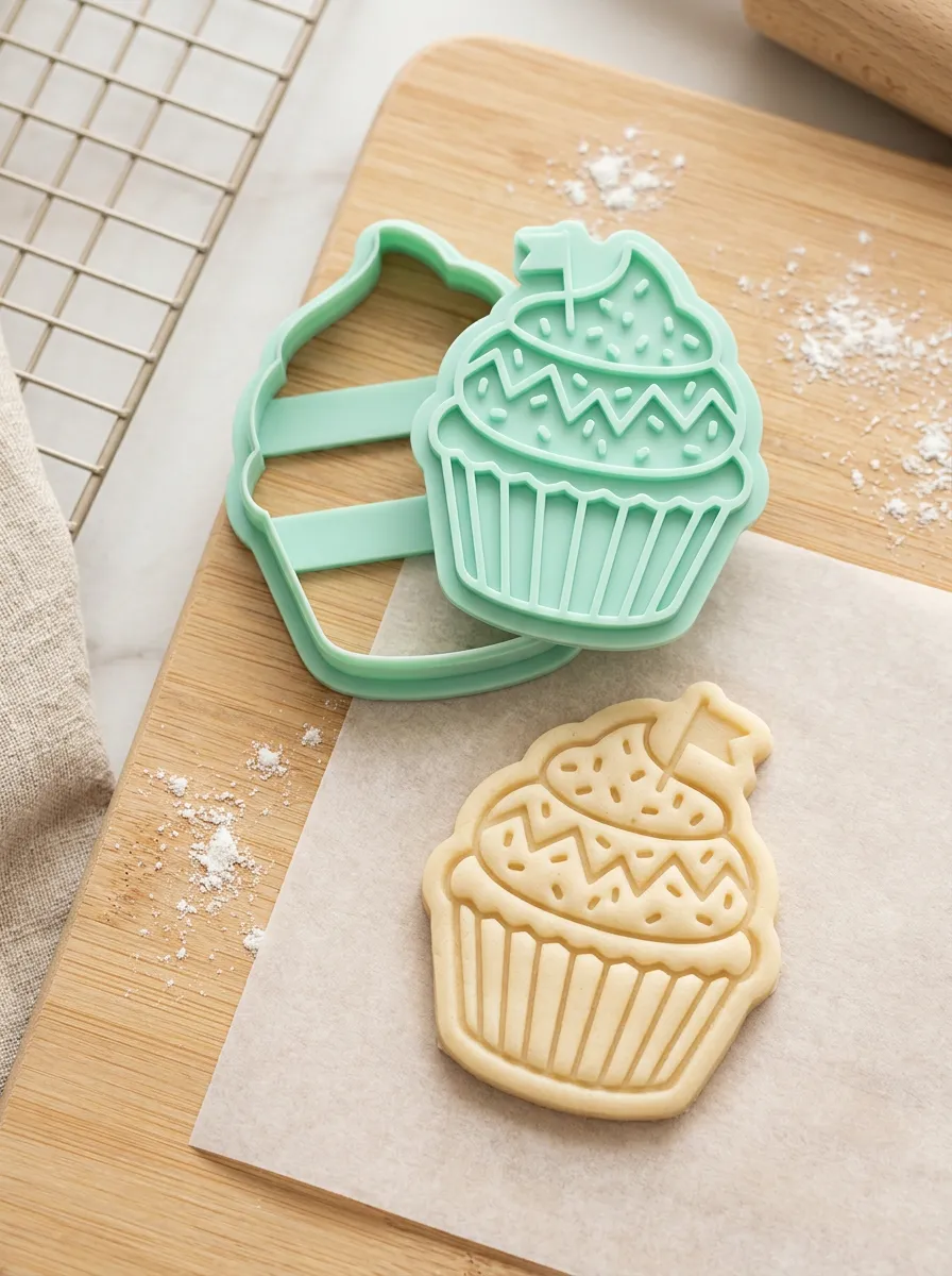 Baker Cupcake Cupcake Pattern Embossed Cookie Stamp