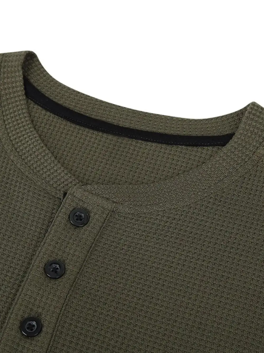 Relaxed Waffle Knit Henley Tee