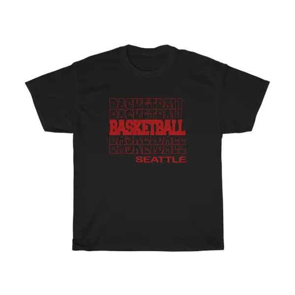 Basketball Seattle in Modern Stacked Lettering