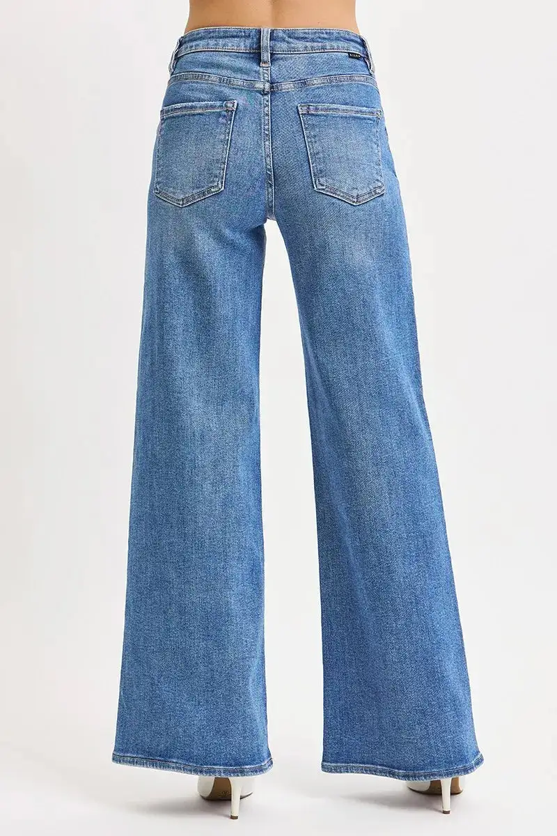 Everyday High Waist High Rise Wide Leg Jeans