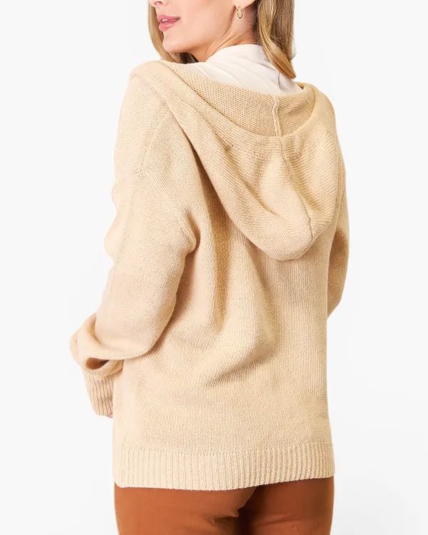 Button Front Hooded Cardigan