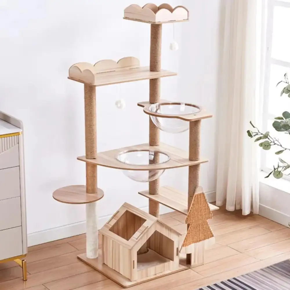 Wooden Easy-To-Install Cat Climbing Frame