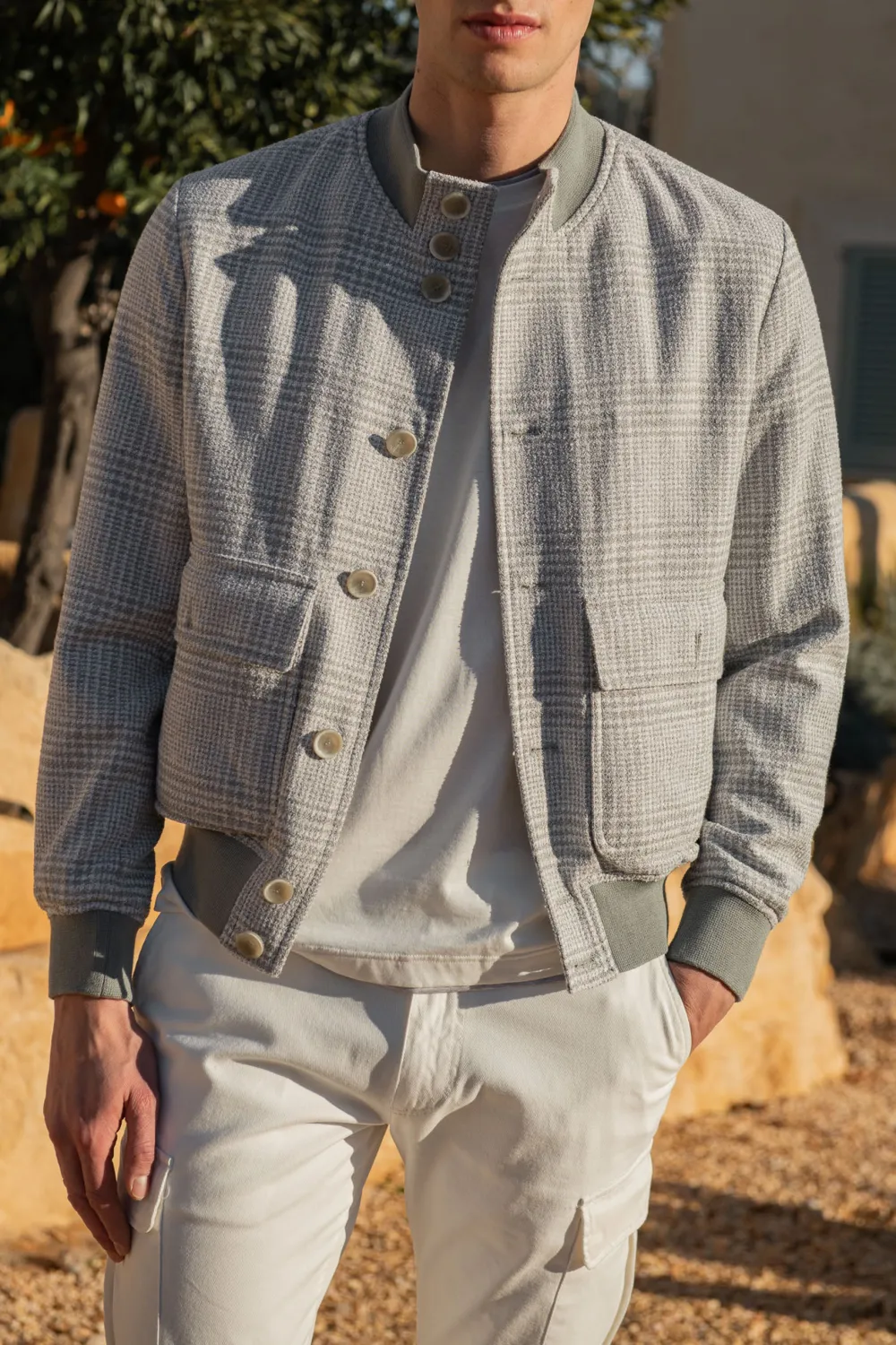 Light Grey Bomber Jacket