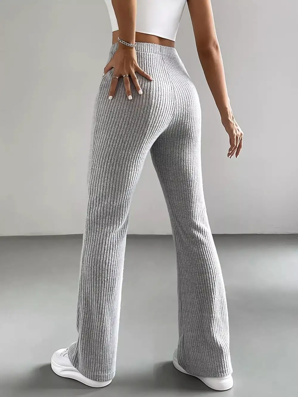 High Waist Flared Casual Pants