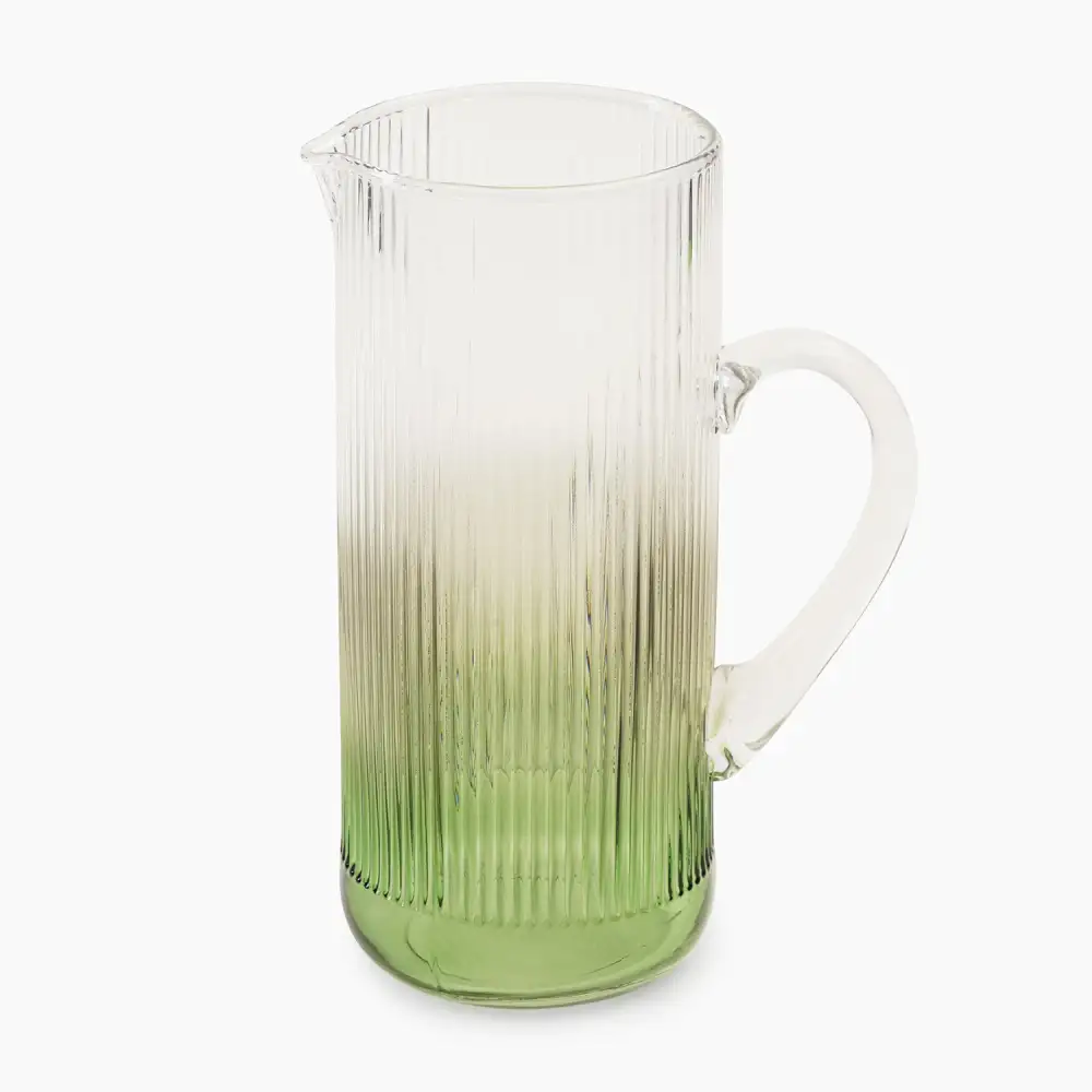 Ribbed Ombre Glass Jug