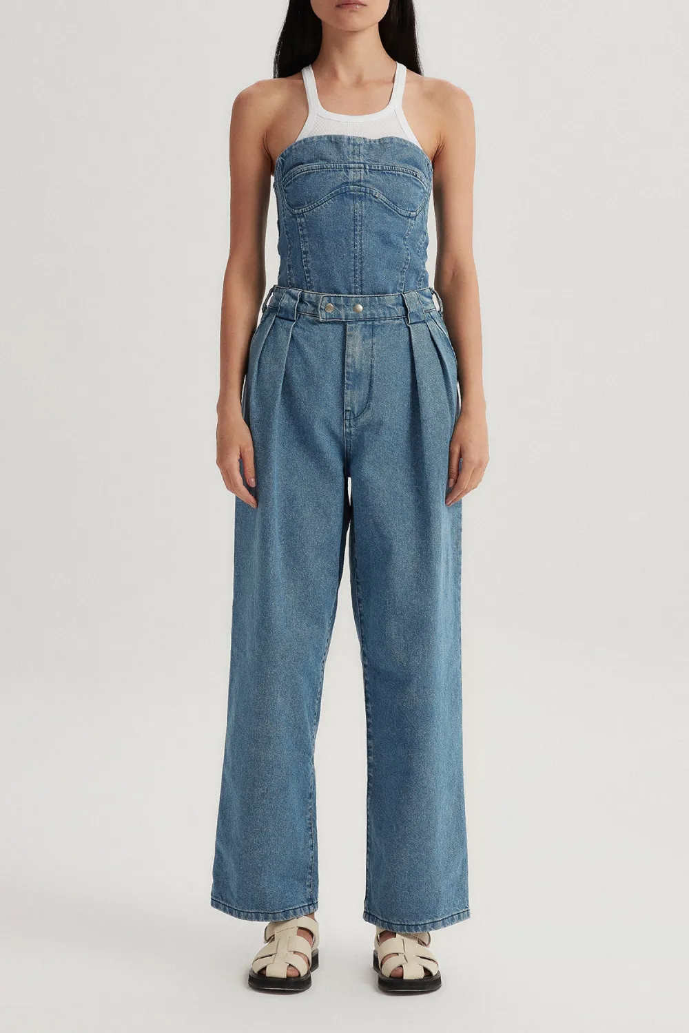 Sleeveless Denim Bustier