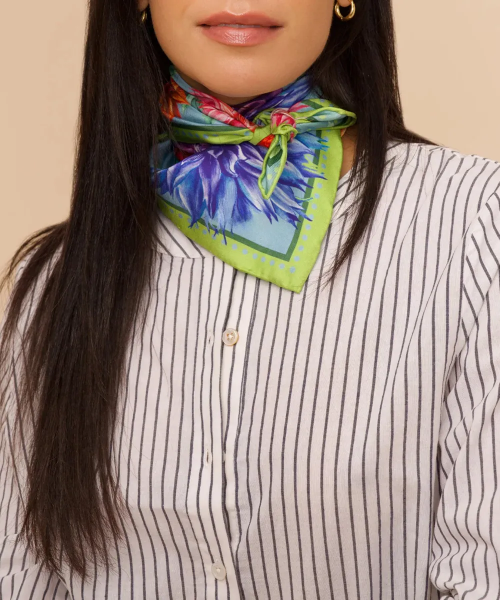 Floral Casual Style Silk Bandana