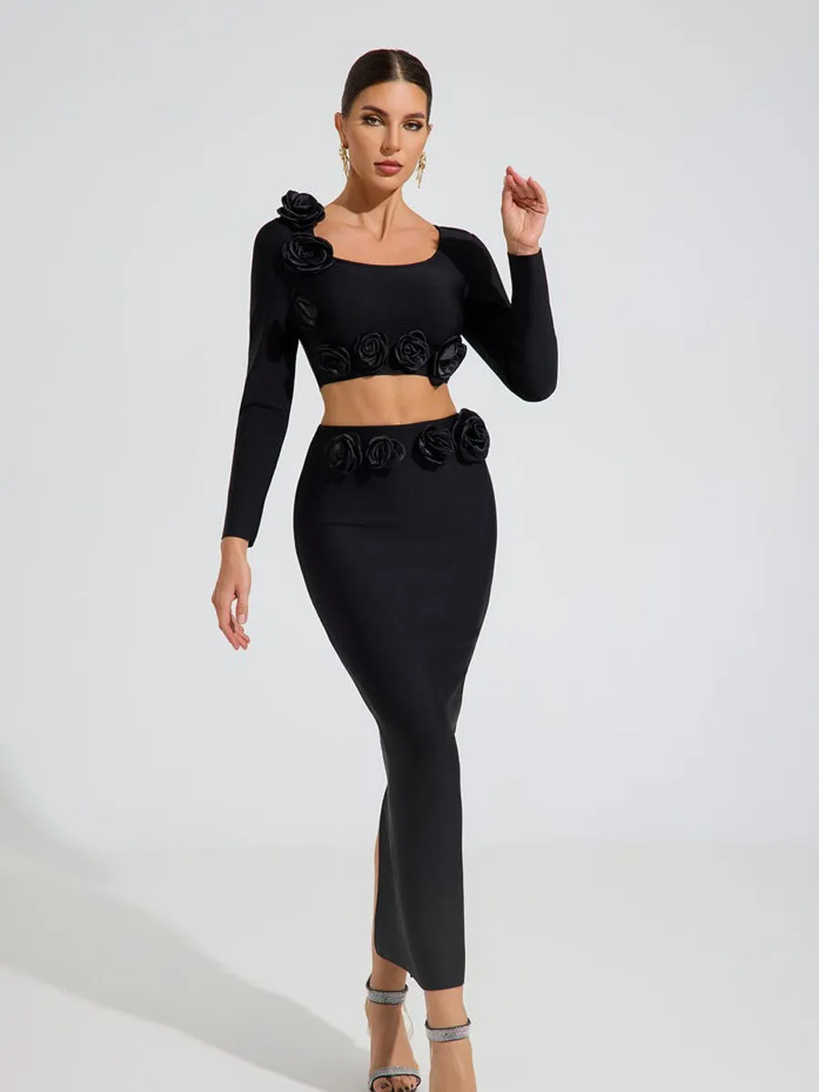 Giana Noir Rose Two Piece Set