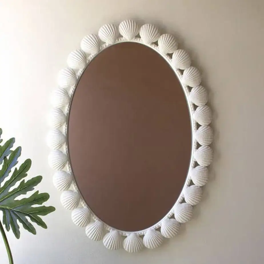 Scallop Shell Oval Wall Mirror