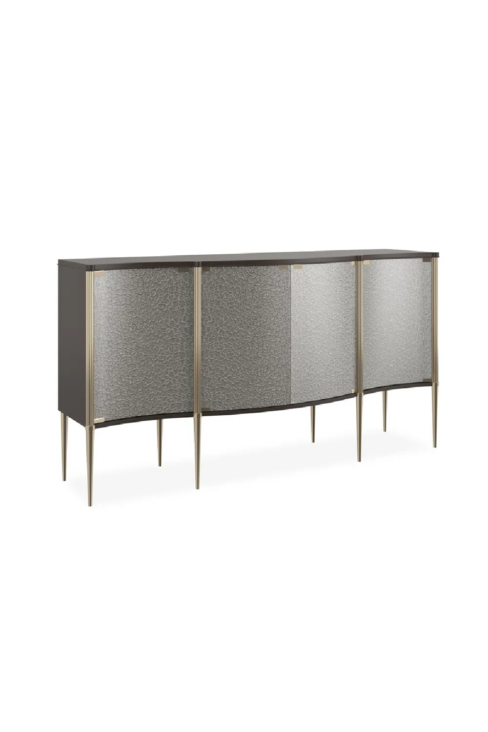 Curved Glass Four-Door Sideboard