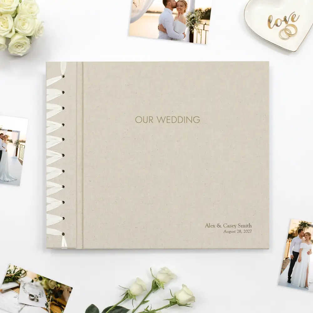 Linen Wedding Memory Album