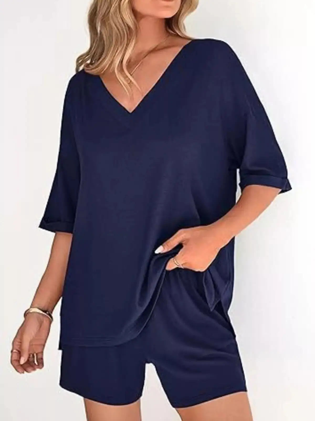 Classic Relaxed Everyday Top and Shorts Matching Set