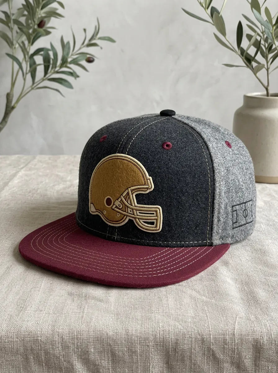 Unisex American Football Lover Gold Helmet Embroidered Snapback Cap