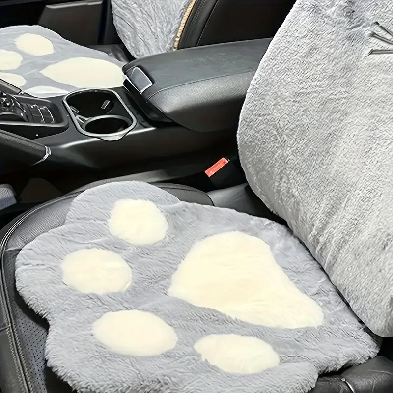 2 Pcs Paw Print Car Seat Cushion