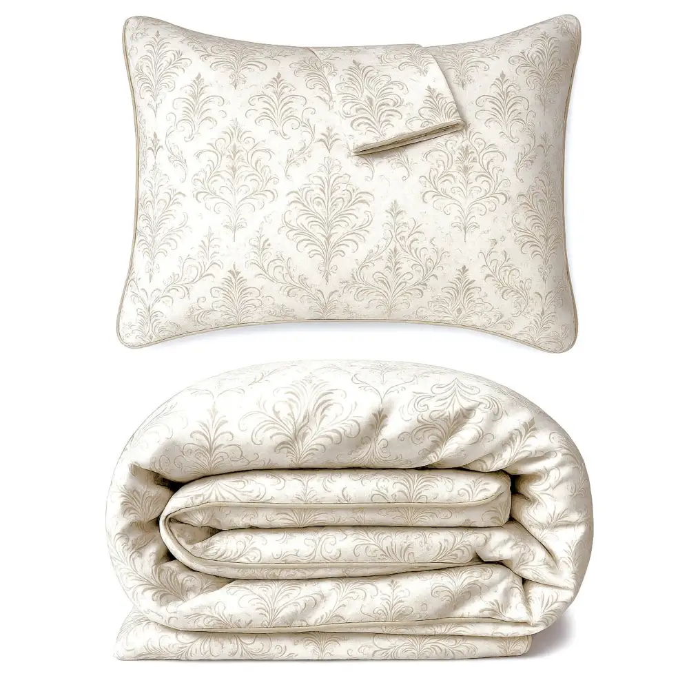 Bamboo Damask Duvet Cover Bedding Set