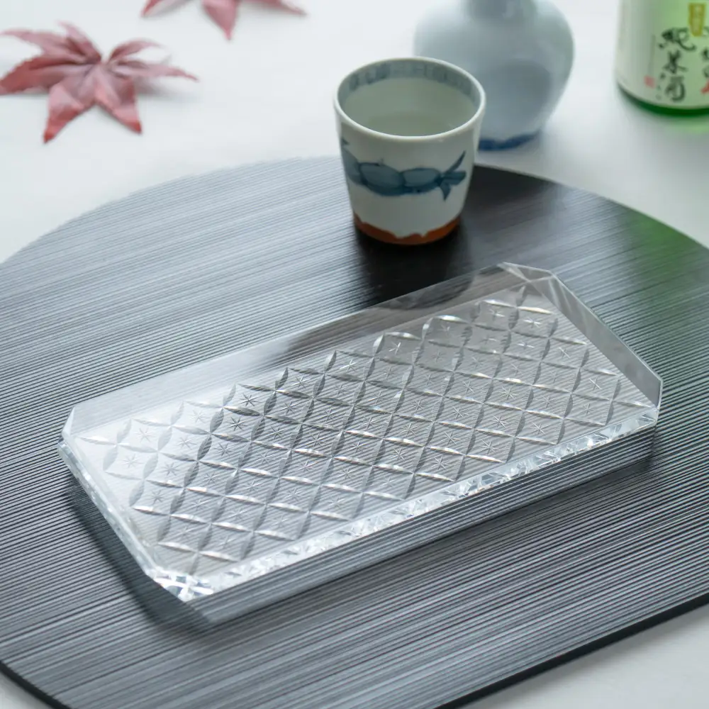 Faceted Etched Dinner Plate