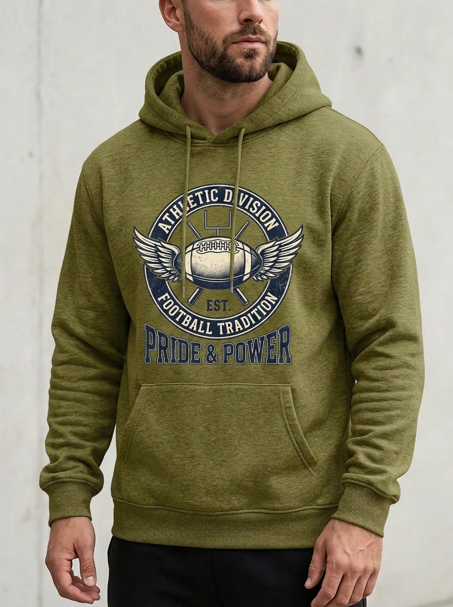 Men's American Football Winged Ball Pride & Power Graphic Hoodie