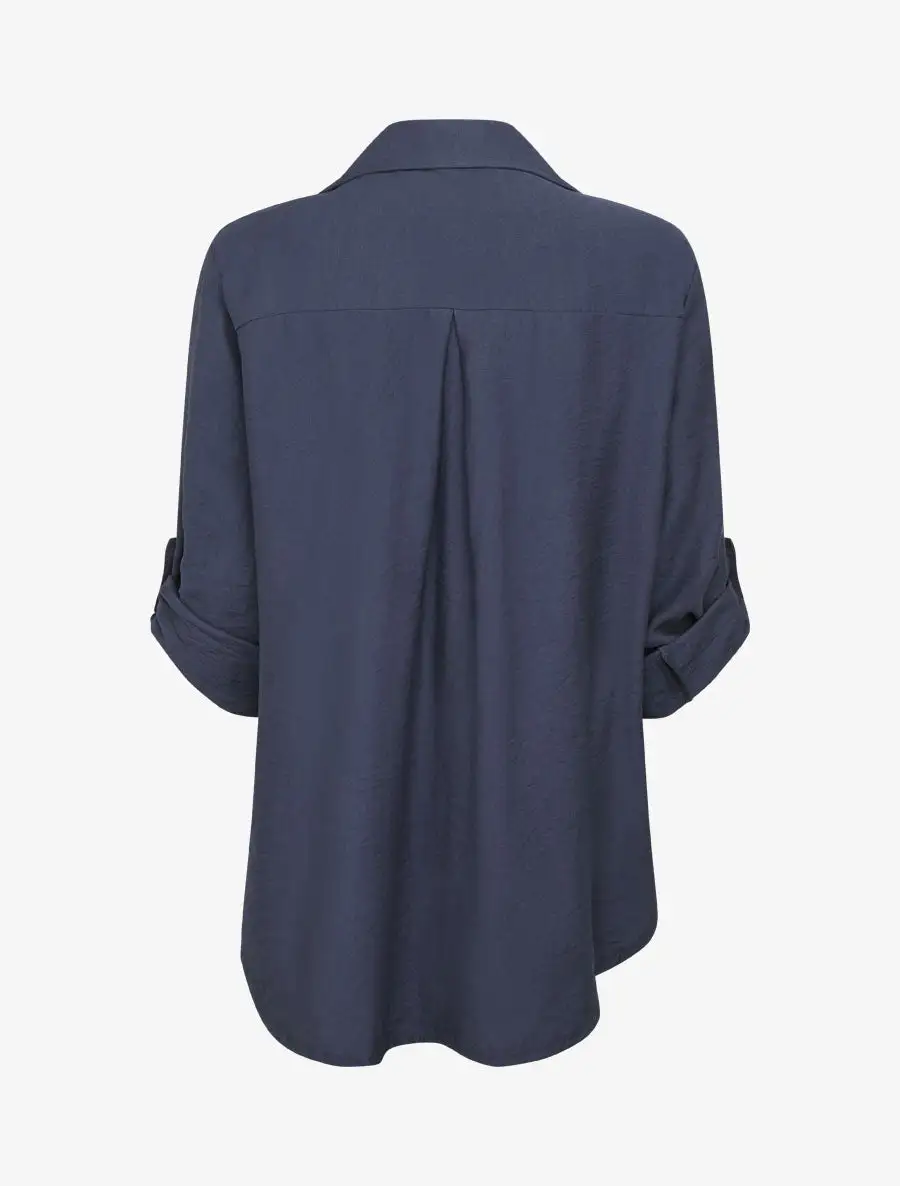 Modern Long Sleeve Straight Fit Stand Collar Button Shirt