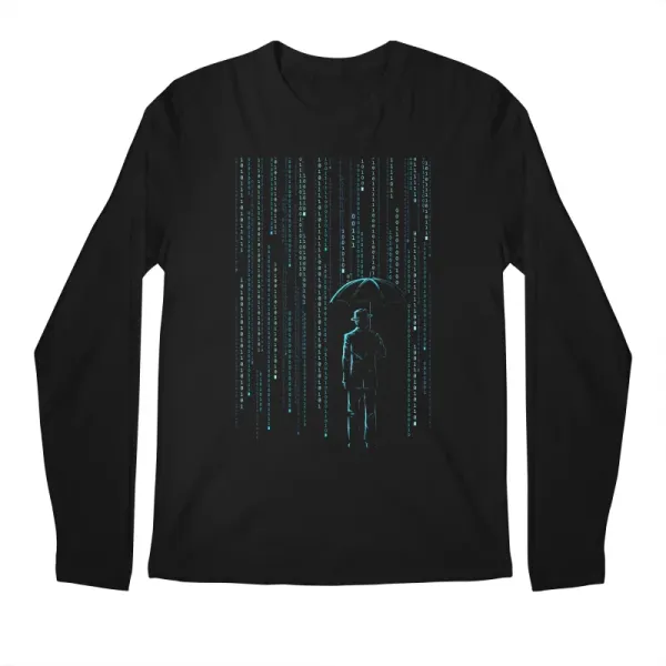 Men's Casual Sci-Fi Style Long-Sleeved Round-Neck T-Shirt