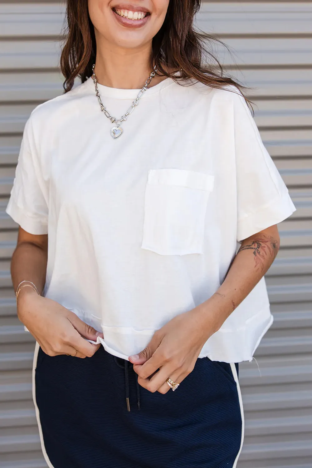 Chest Pocket Round Neck T-Shirt